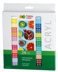 Farby akrylowe 12ml 24 kolory HAPPY COLOR - GDD