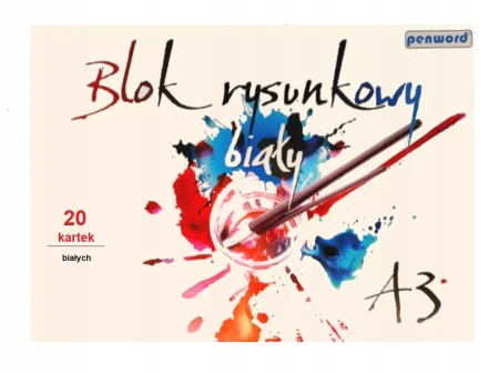 Blok rysunkowy A3 biały 80g 20 kartek - Penword