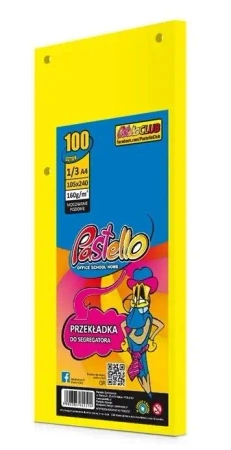 Przekładka do segregatora 1/3 A4 100K IT210 żółta - Alfa Pastello