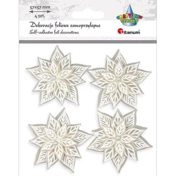 Dekoracje samoprzylepne 3D poinsencje białe 4szt - Titanum