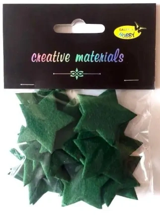 Gwiazdy z filcu zielone 4cm 24szt - Galeria Hobby