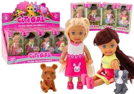 Laleczka mini z pieskiem MIX - Leantoys