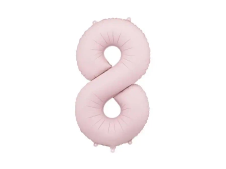 Balon foliowy cyfra 8 86cm jasny różowy - PartyDeco