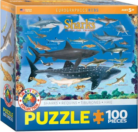 Puzzle 100 Smartkids Sharks 6100-0079 - Eurographics