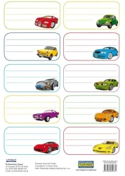 Naklejki na zeszyty. Auta - LITERAT