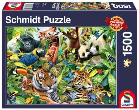 Puzzle 1500 PQ Kolorowy świat zwierząt - Schmidt Puzzle