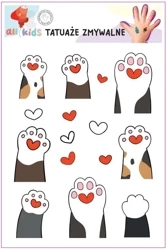 Tatuaże zmywalne dla dzieci Kocie łapki - All4Kids