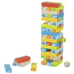Wieża do układania typu Jenga z motywami zwierząt - Goki