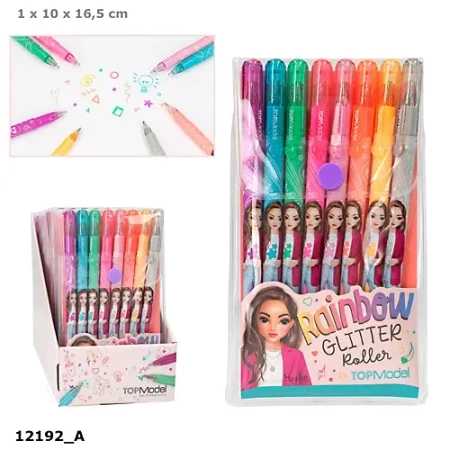 Brokatowe tęczowe żelopisy Top Model 12192A - DEPESCHE