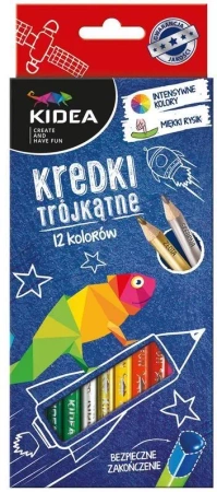 Kredki trójkątne 12 kolorów KIDEA - DERFORM