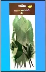 Piórka twarde ciemnozielone 10szt - Galeria Hobby