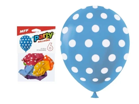 Balon dmuchany kropki 30cm 6szt - MFP