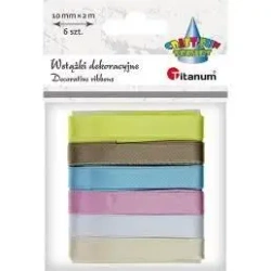 Wstążki satynowe 10mm/2m 6 kolorów - Titanum