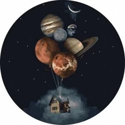 Malowanie po numerach okrągłe - Lot w kosmos 40cm - Twoje Hobby