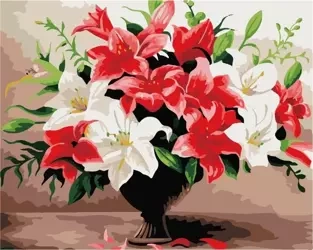 Malowanie po numerach - Liliowy bukiet 40x50cm - ArtiFly