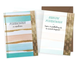 Karnet podziękowania za współpracę paski - Kukartka