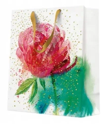 Torebka prezentowa Akwarelowa peonia, średnia