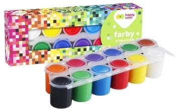 Farby plakatowe Tempera 12 kolorów HAPPY COLOR - GDD
