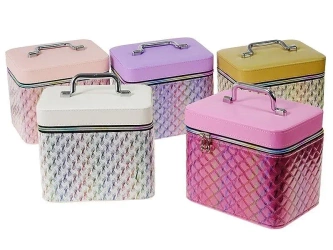 Kuferek L z lusterkiem na zamek 23x18x15cm MIX - ADAR