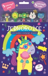 Jednorożce. Kolorowanka z barwnym obrysem - praca zbiorowa