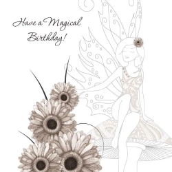 Karnet Swarovski kwadrat CL0105 Wróżka z kwiatami - Clear Creations