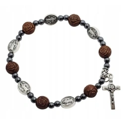 Różaniec Benedykt róża brązowa - Art Sacrum