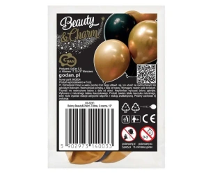 Balony Beauty&Charm złote i czarne 5szt - Godan