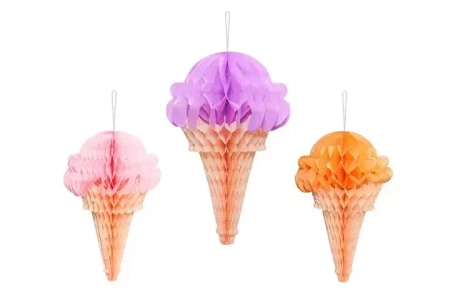 Dekoracje bibułowe Lody 20-30cm mix A3 74316