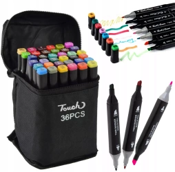 Markery dwustronne w torbie 36szt - Trifox