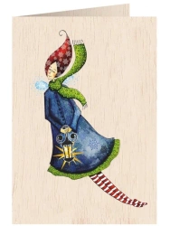 Karnet drewniany C6 + koperta Święta Kobieta - Cozywood