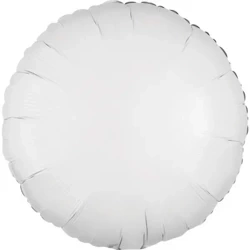 Balon foliowy metalik biały okrągły luzem 43cm - Amscan