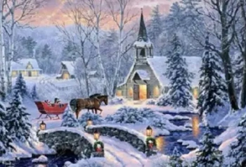 DIAMENTOWA MOZAIKA ZIMA ŚWIĄTECZNA WYCIECZKA BRYCZKĄ NO-2000731 - Norimpex