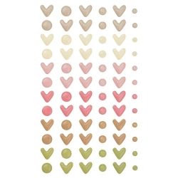 Serduszka i kropki emaliowane samoprzylepne 72szt - Dalprint dpCraft