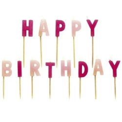 Zestaw świeczek "happy birthday" dla dziewczynki - Amscan