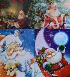 Torebka ozdobna Boże Narodzenie PL-9 duża Mikołaje - Panorama