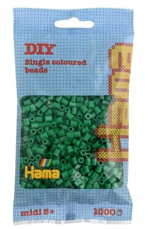 Koraliki Midi w woreczku 1000el zielone - Hama
