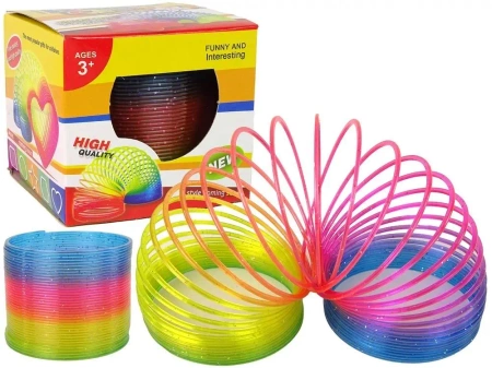 Sprężyna tęczowa brokatowa - Leantoys