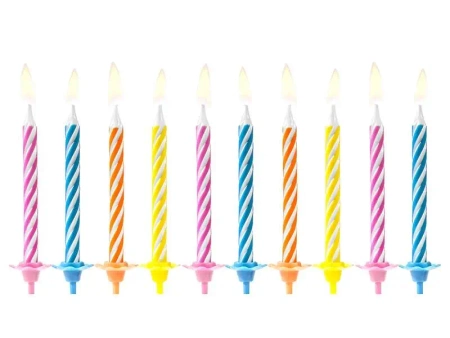 Świeczki urodzinowe 6cm 10szt - PartyDeco