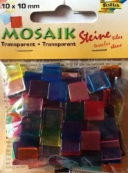 Mozaika kamyczki transparentne 10x10mm 190szt - Galeria Hobby