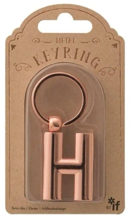 Metalowy brelok do kluczy litera H Keyring - IF