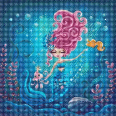Diamentowa mozaika - Syrena 40x40cm - Ideyka