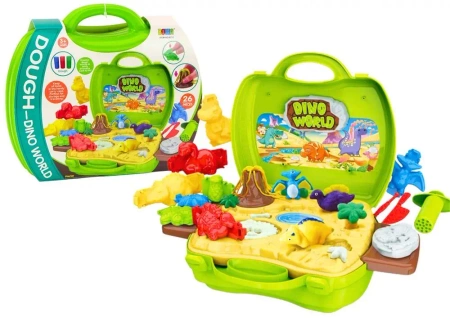 Ciastolina w walizce Świat Dinozaurów - Leantoys