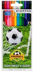 Kredki ołówkowe 12 kolorów Football - STARPAK