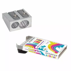 Temperówka szkolna metalowa 2 ostrza - STARPAK