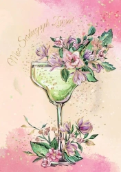 Karnet A5 kieliszek z kwiatami - Henry