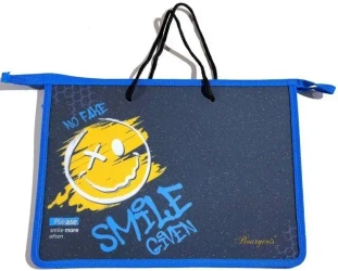 Teczka-torba A4+ zapinana na zamek z rączką Uśmiec - Fresh