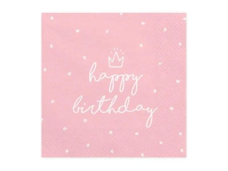 Serwetki Happy Birthday 33x33cm 20szt - PartyDeco