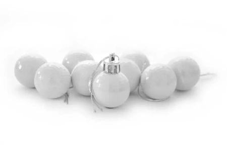 Bombki disco białe 9szt - Arpex