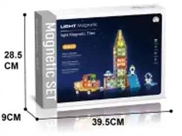 Klocki magnetyczne świecące 63el - Madej