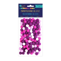 Pompony poliestrowe fioletowe 1cm różowy 120szt - Dalprint dpCraft